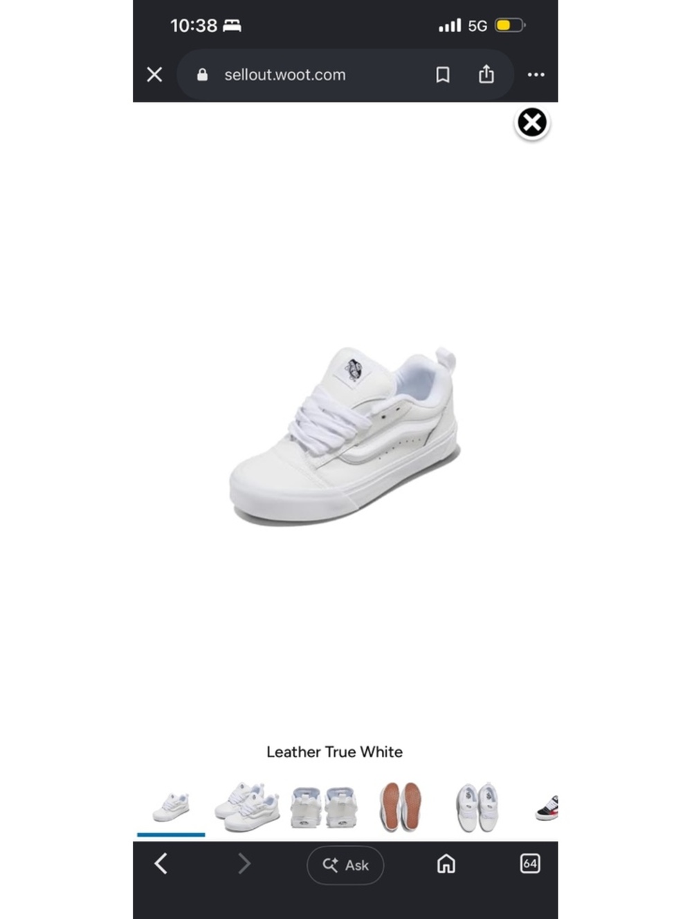 NEW IN BOX Vans Unisex Knu Skool Shoe True Leather Size 13 Women /11.5 Men